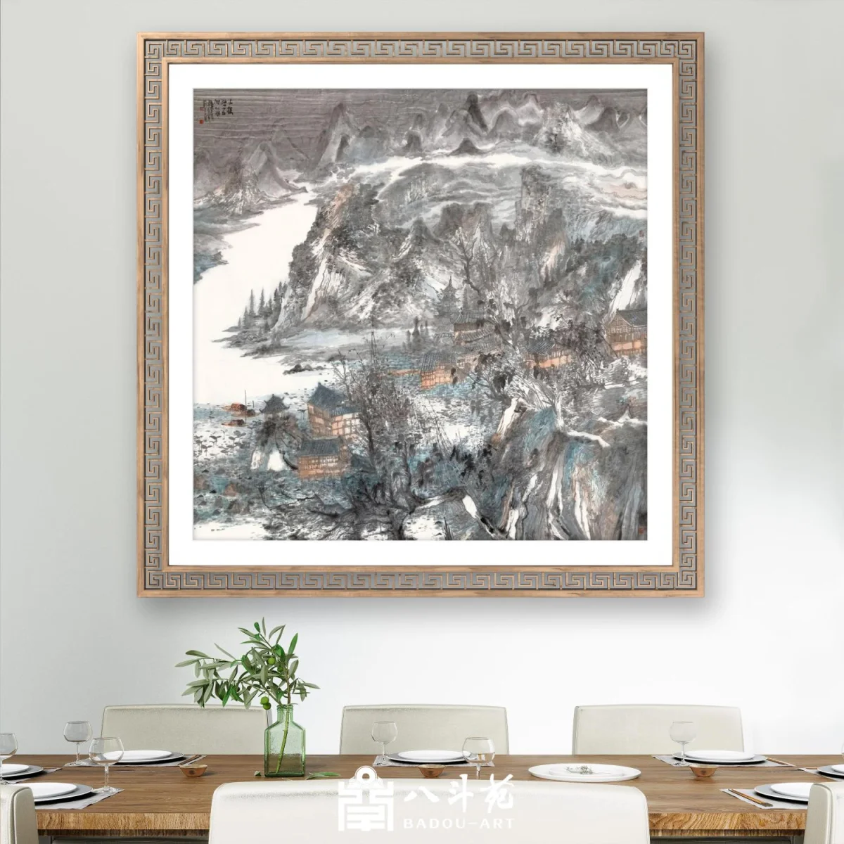 Liu Liyong Landscape Painting | Mountain Village Amid Clouds (云中山居图)