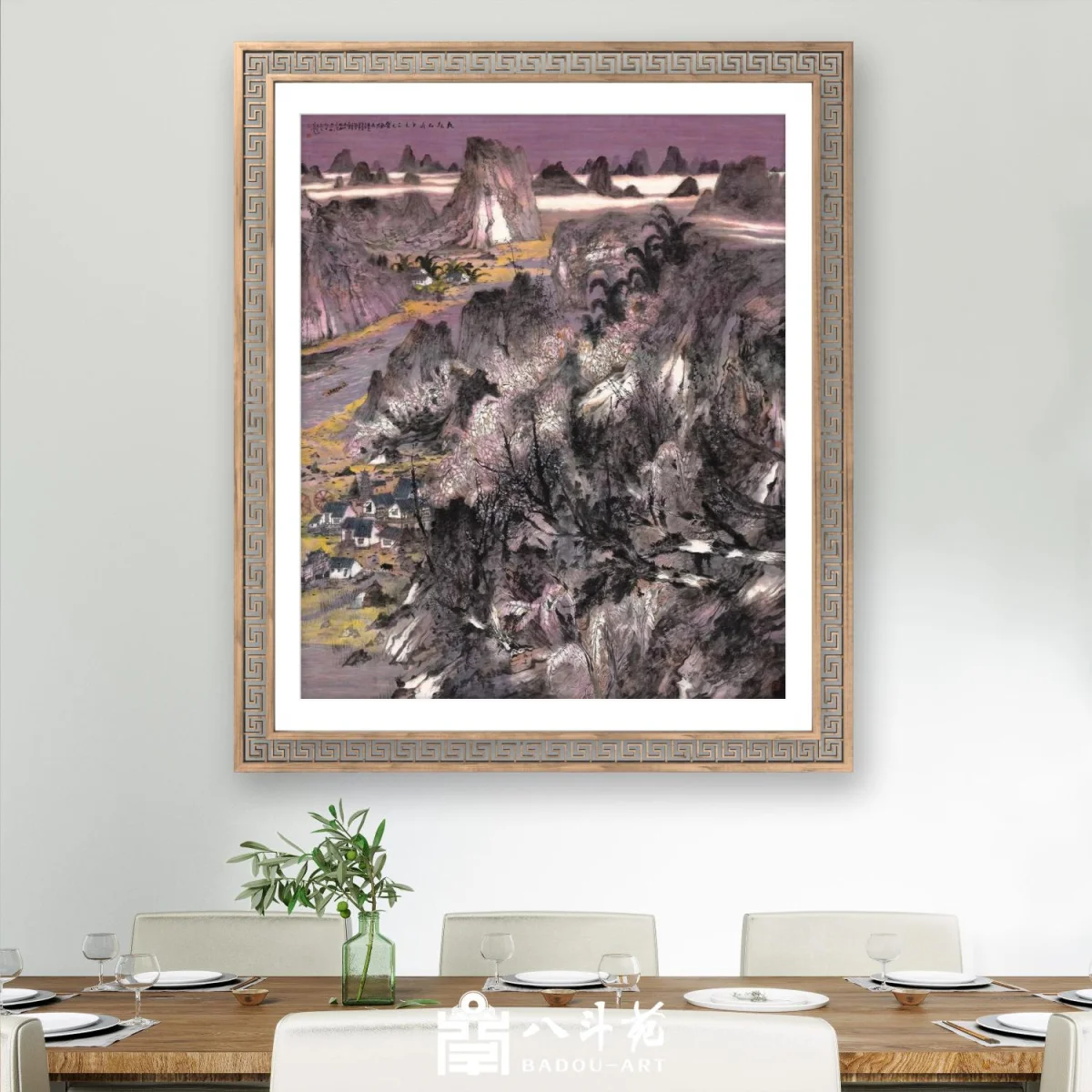 Liu Liyong Landscape Painting | Hometown Mountains at Dusk (故山夕照)