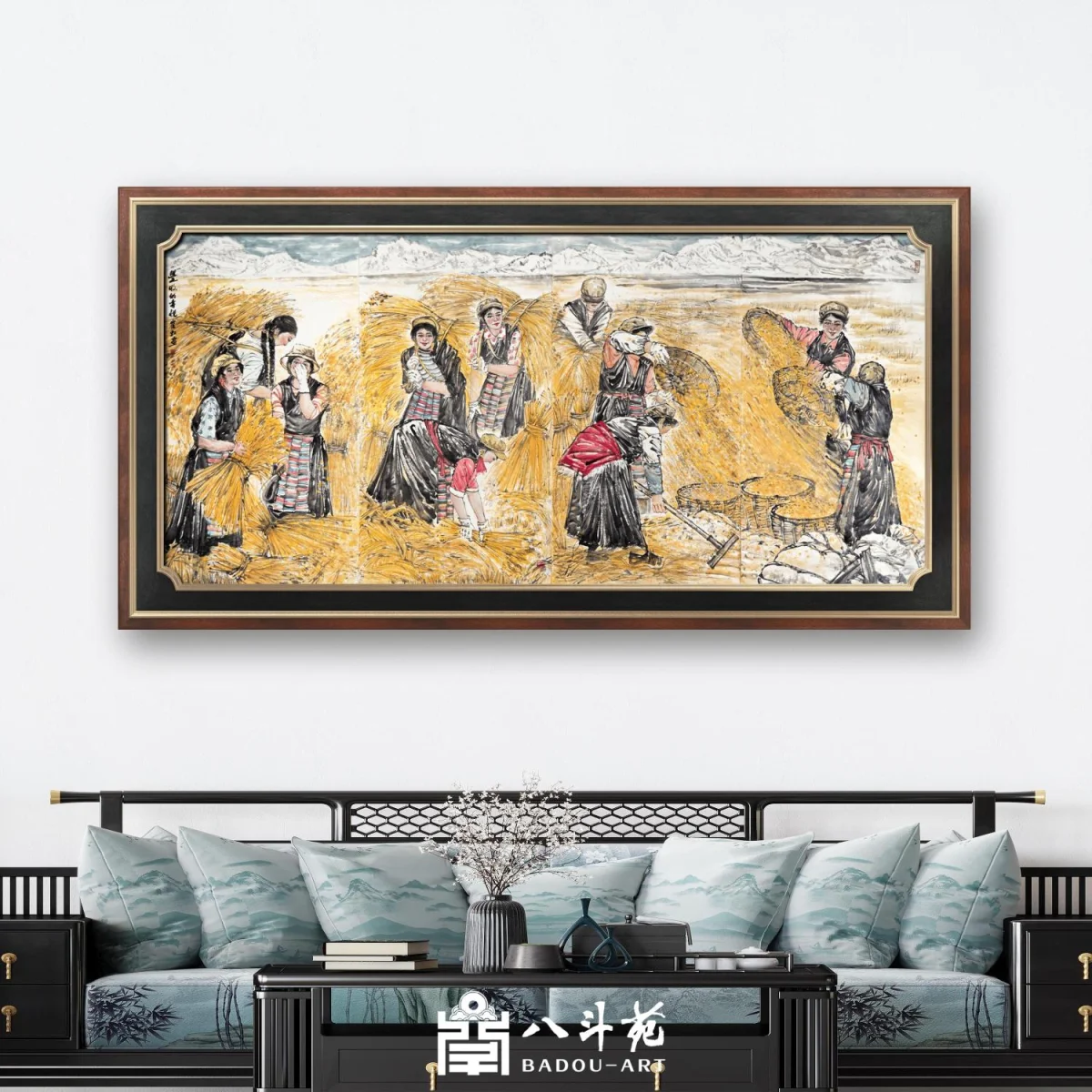 Traditional Chinese figure painting in guohua style