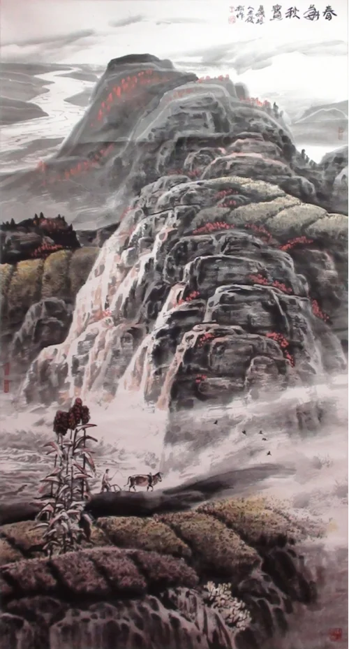 Landscape painting Chunhua Qiushi by Wang Junsong