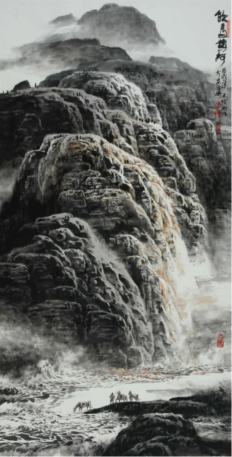 Yellow River painting Yinma Huanghe by Wang Junsong