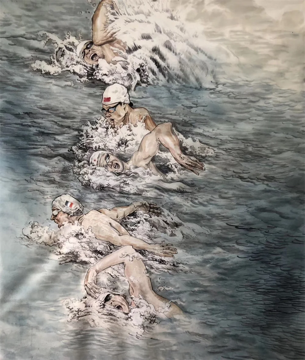 Zhang Hui painting The Race, 2019, 180 x 150 cm