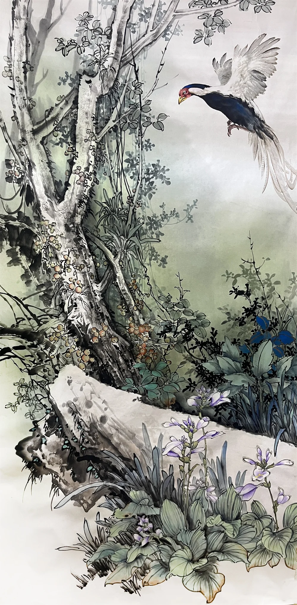 Zhang Hui painting In the Autumn Wind, 2020, 180 x 96 cm