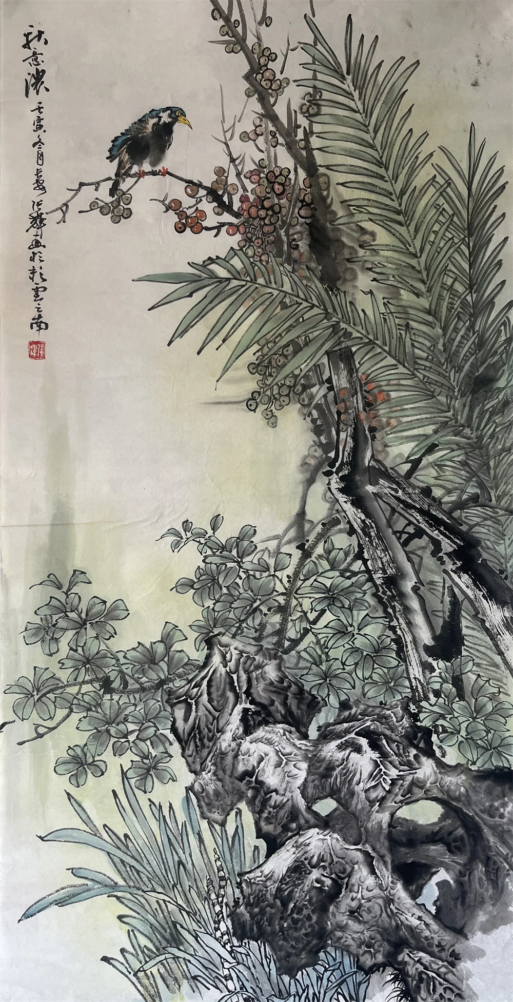Zhang Hui painting Deepening Autumn, 2022, 136 x 69 cm