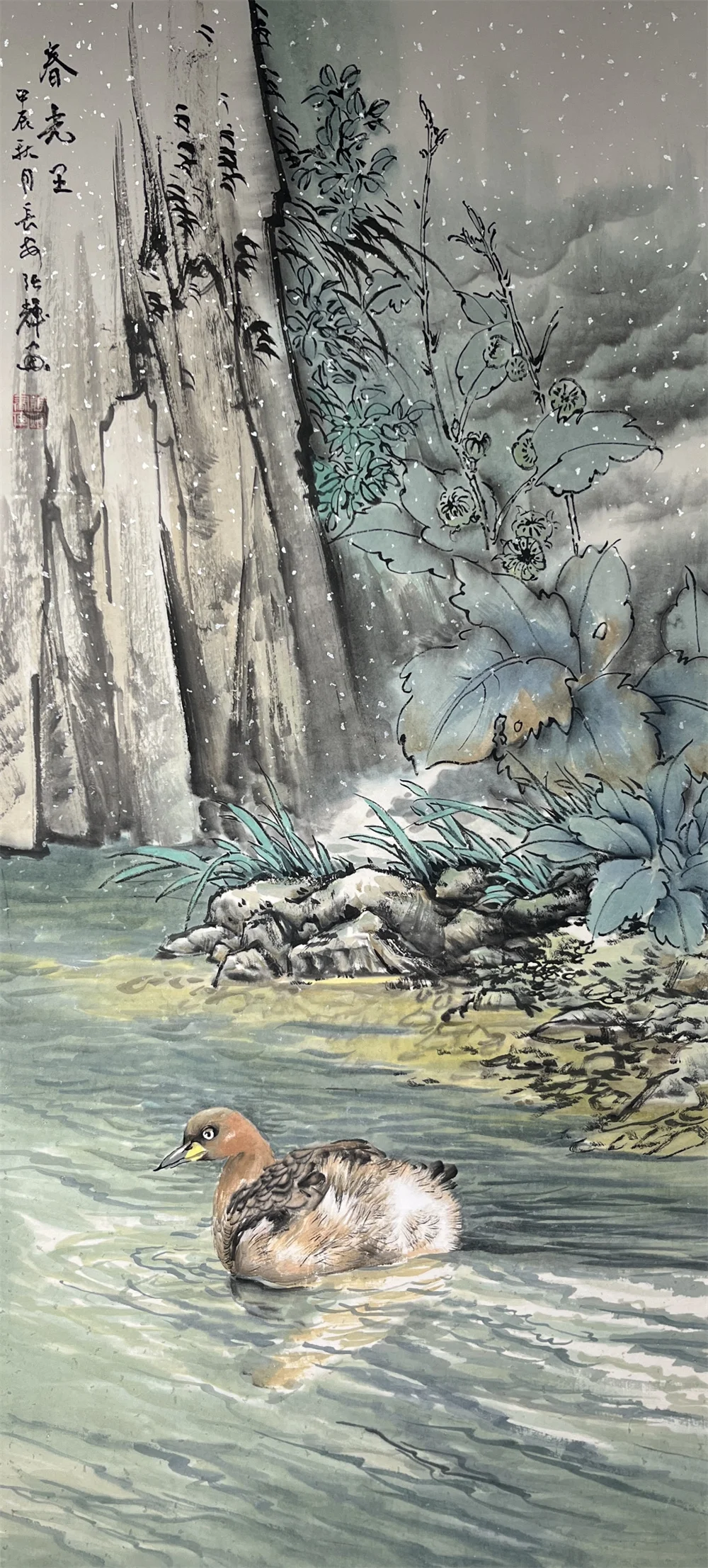 Zhang Hui painting In Spring Light, 2024, 97 x 45 cm