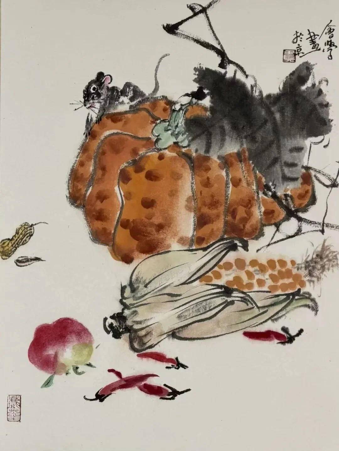 Small-format painting by Guan Huixue