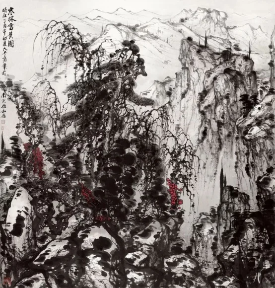 Hanlin Xuejing Tu, 146x153cm, 2017