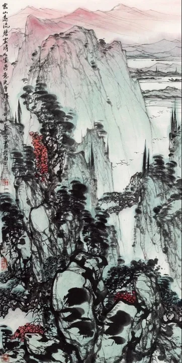 Yunshan Yuanliu Bikong Qing, 136x68cm, 2017