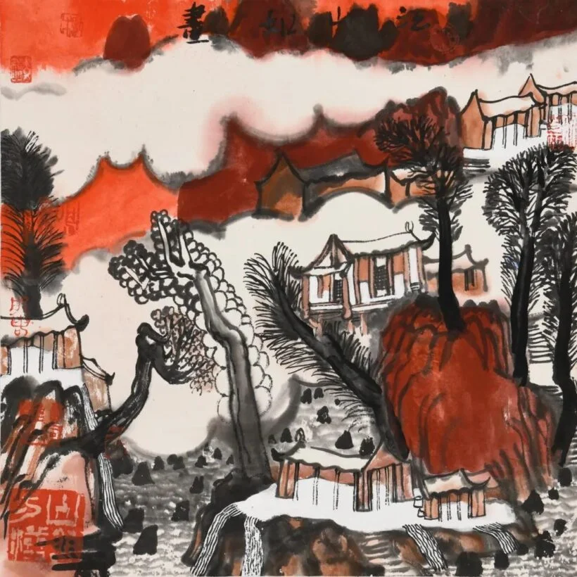A Land Like a Painting, album leaf by Yao Mingjing, 34 x 34 cm
