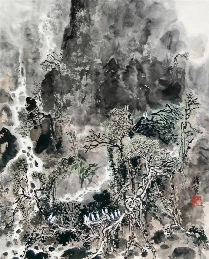 Landscape painting by Wang Weibao