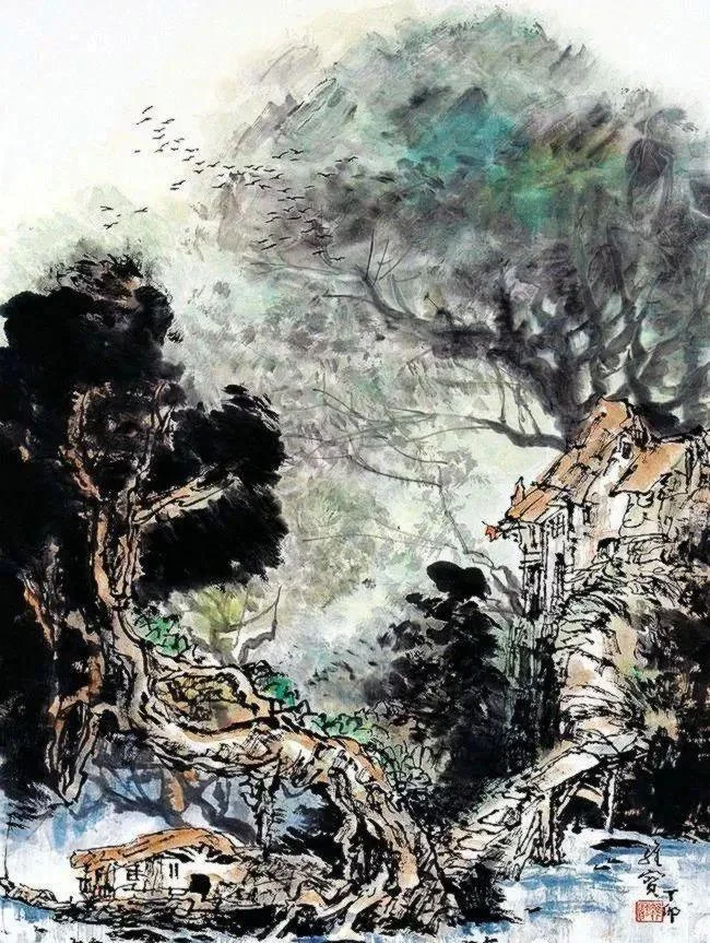 Landscape painting by Wang Weibao