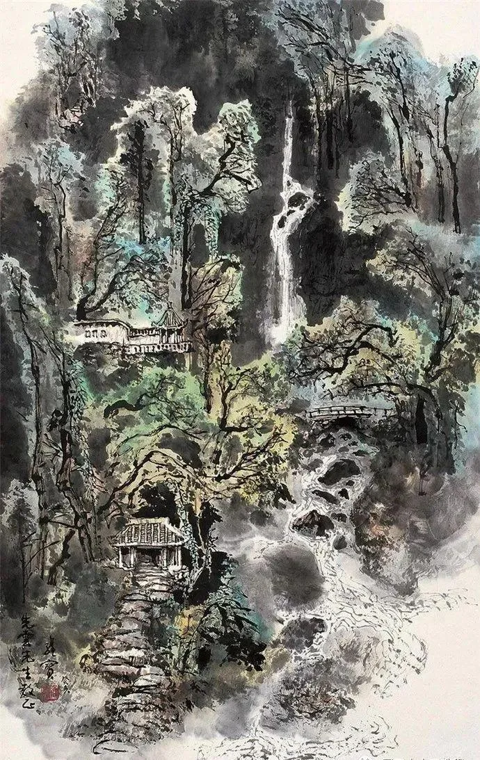 Landscape painting by Wang Weibao