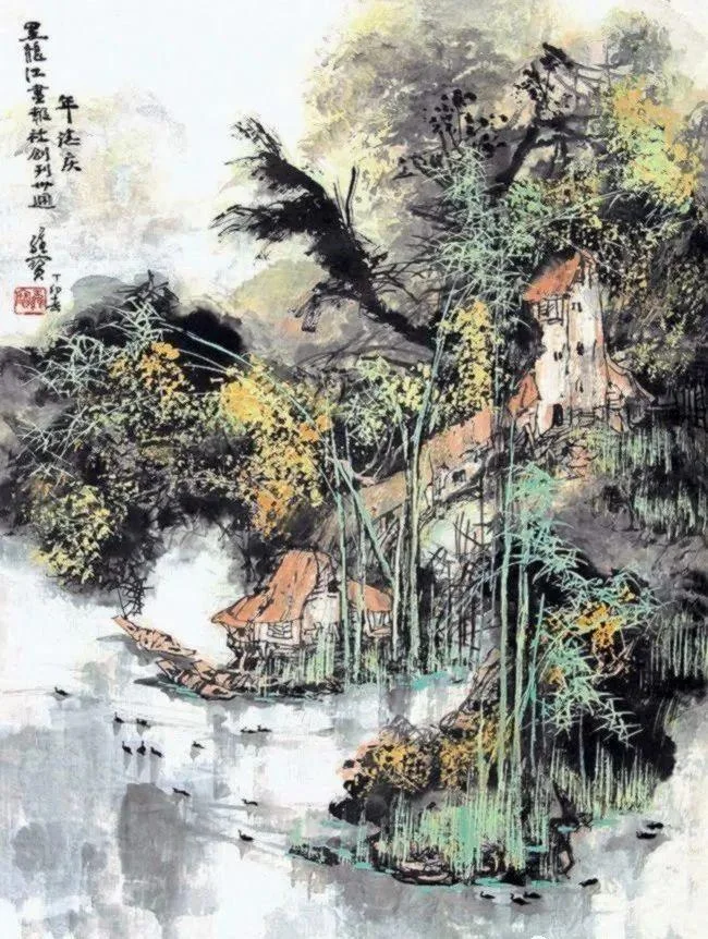 Landscape painting by Wang Weibao