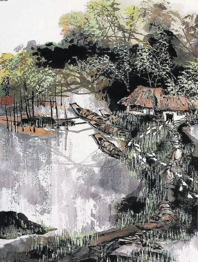 Landscape painting by Wang Weibao