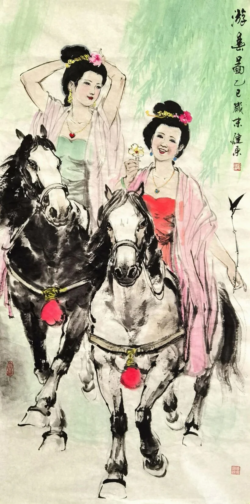 Peacock painting by Sun Jiandong