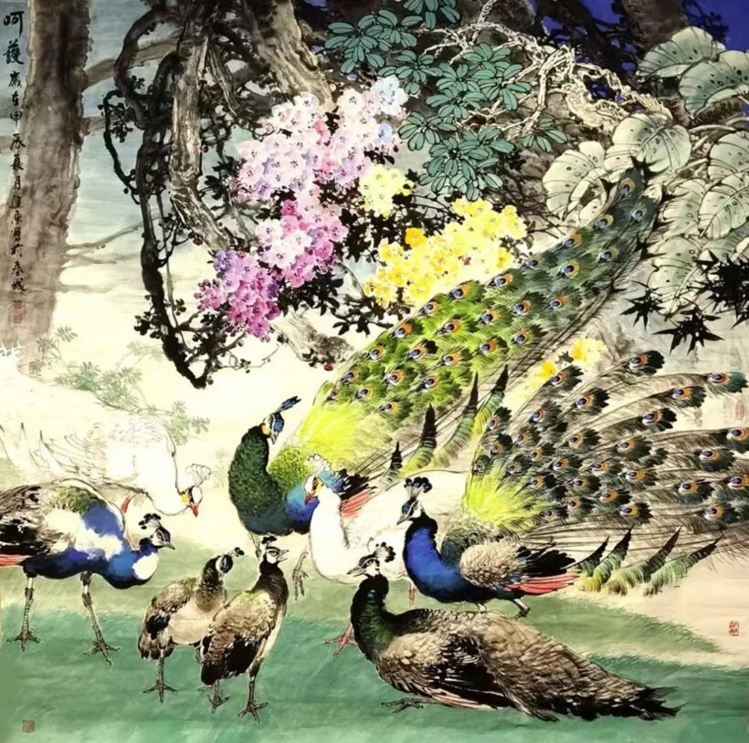 Flower and bird painting by Sun Jiandong