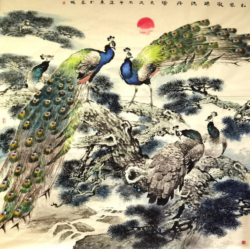 Flower and bird painting by Sun Jiandong