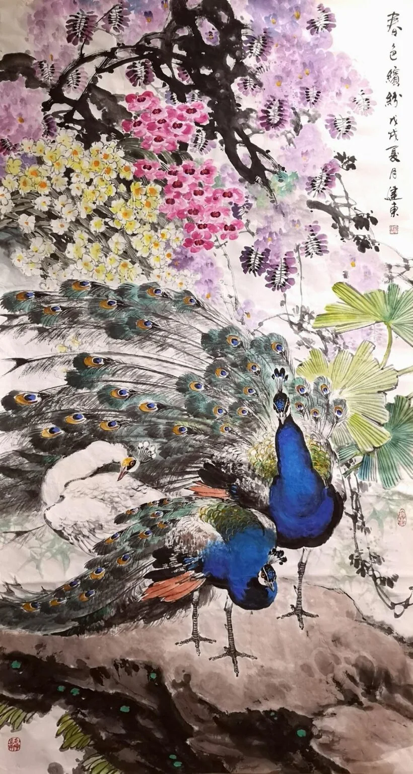 Flower and bird painting by Sun Jiandong