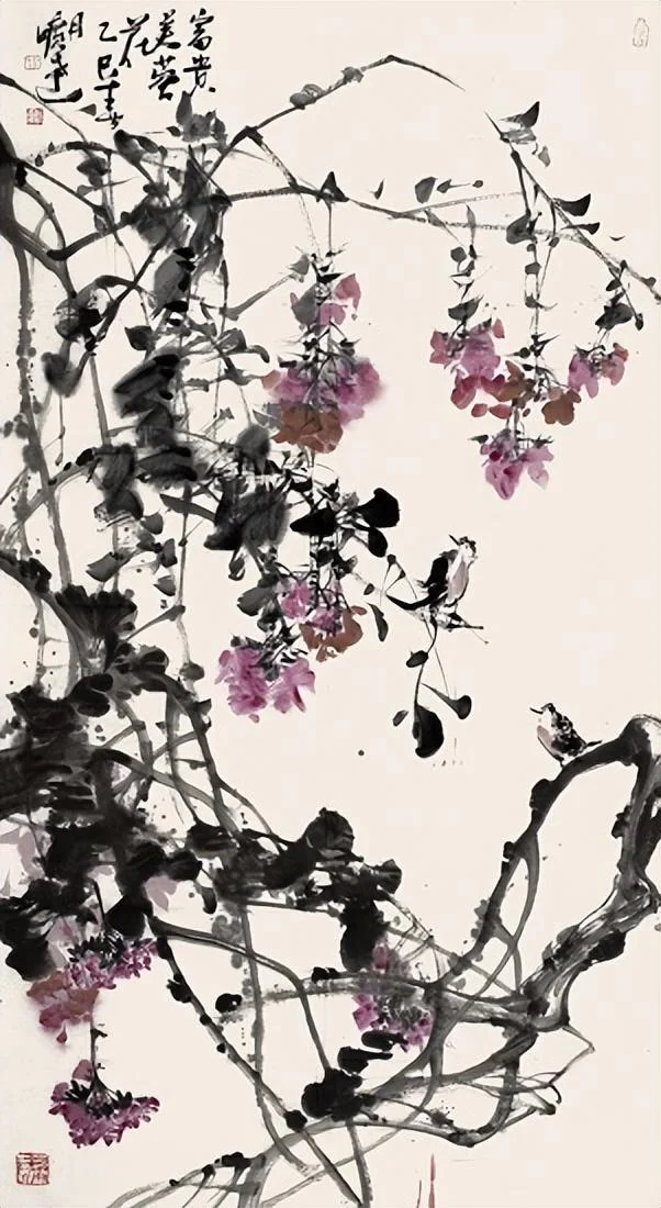 Outdoor sketch in ink by Xu Kuangda
