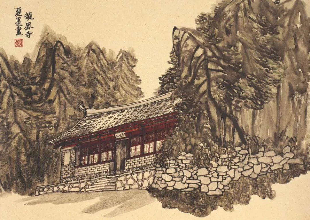 Xia Mo, Longfeng Temple III, painting on porcelain